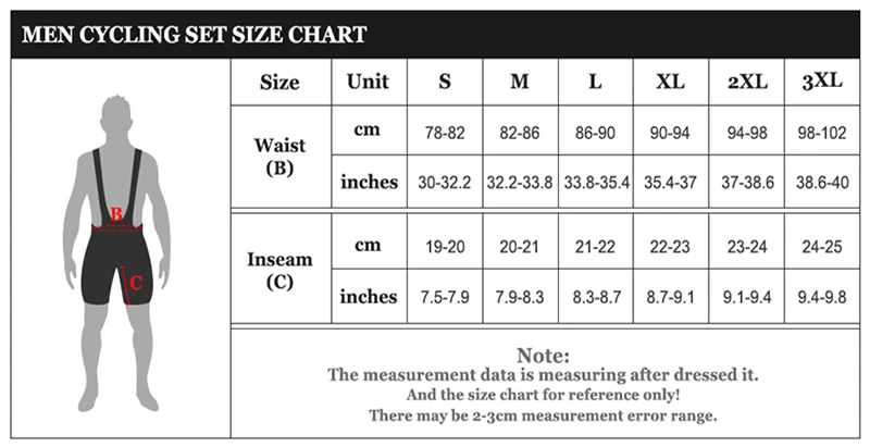 bib shorts size chart_