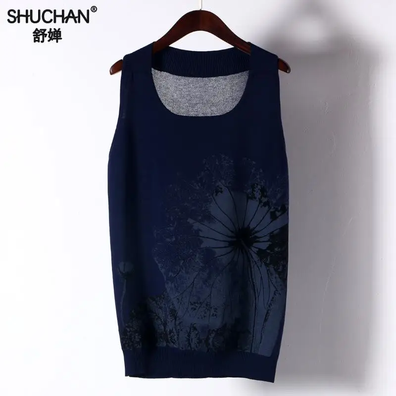 

Shuchan Floral Tank Tops Linen Summer Top Vadim Blusa Manga Comprida Feminina Knitted High Quality Shirt For Woman