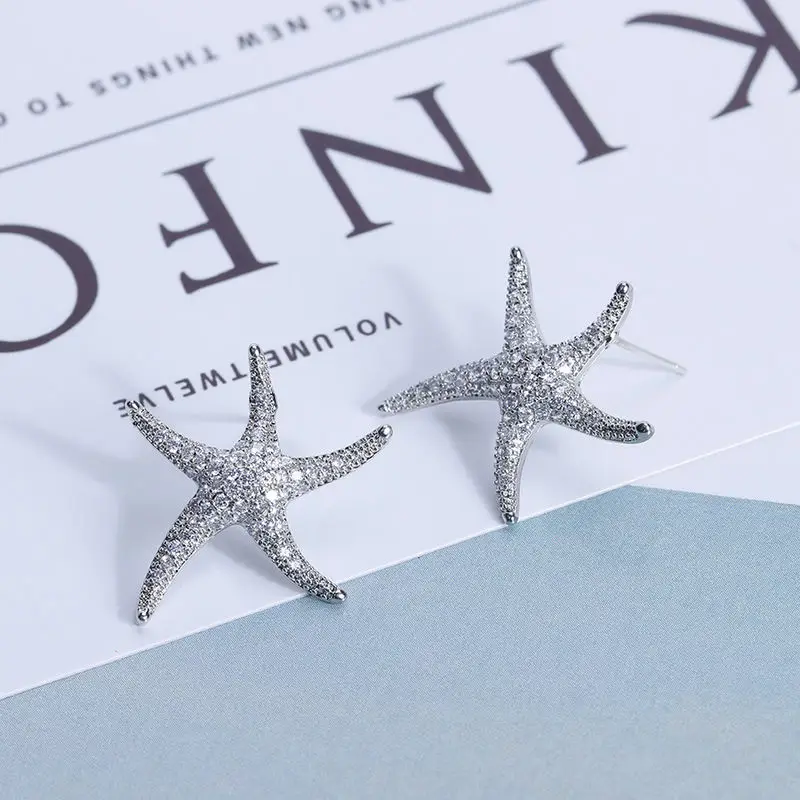 LXOEN модные звезды Морская звезда большие серьги с AAA+ серьги с цирконием кубической огранки для женщин ювелирные изделия подарок Bijoux