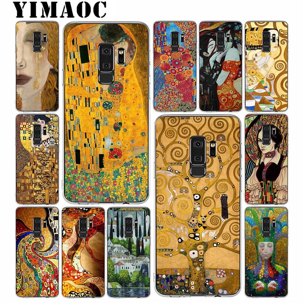 YIMAOC Gustav Klimt Kiss Soft Silicone Case for Samsung Galaxy S10 S10E S9 S8 Plus S7 S6 Edge &amp Note 9 8 Cover |