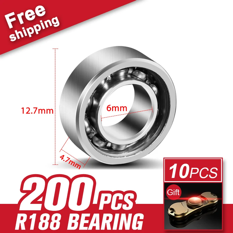 

200pcs R188 Bearing For Led Light Glow In The Dark Hand Spinners Color Triangle Gyro Hardware Accessories