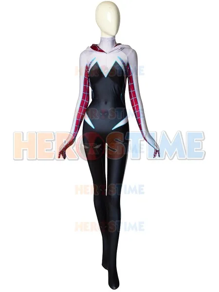 

SpiderInto Gwen Stacy Spiderman Costume the spandex Lady Cosplay Spiderman Costume 3D print Custom Made