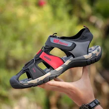 YRRFUOT/Мужская модная повседневная обувь; летняя Новинка; пляжная обувь для взрослых; высокое качество; удобные мужские сандалии Baotou; дышащие