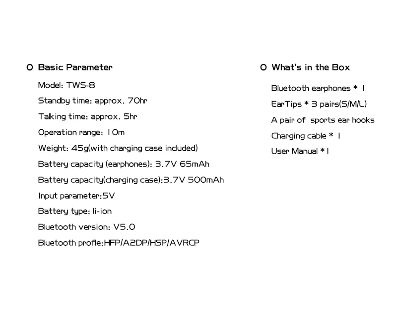 TWS 8 водонепроницаемые спортивные беспроводные наушники Bluetooth 5,0 гарнитура Мини наушники с микрофоном для мобильного телефона ноутбука