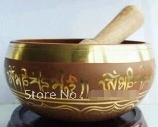 

WBY++++ free shipping Superb Tibetan OM Ring Gong YOGA Singing Bowl