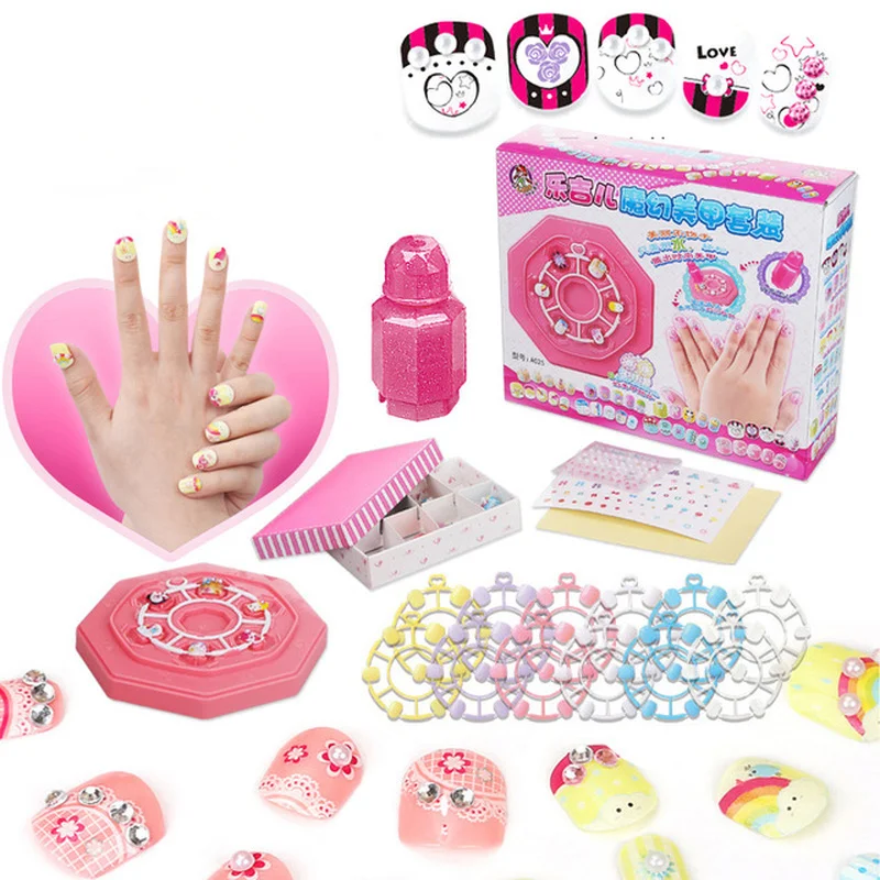 Children's DIY Handmade Nail Patch Makeup Jewelry Toy Waterproof Nail Sticker Set Girl Child Nail Fun Toy Children's DIY Handmade Nail Patch Makeup Jewelry Toy Waterproof Nail Sticker Set Girl Child Nail Fun Toy