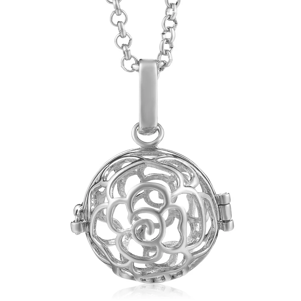 Vocheng Bola Ball Angel Necklace 16MM Music Ball Vintage Pregnancy Necklace Aroma Essential Oil Diffuser Pregnant Women VA-048 - Окраска металла: va-057-a