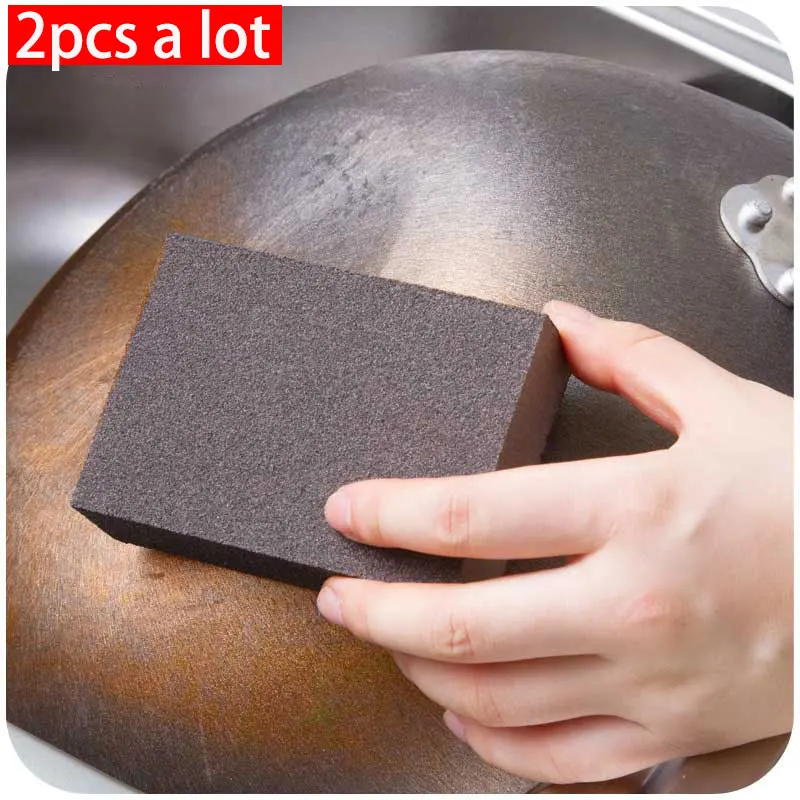 

2pcs/vanzlife nanometer emery sponge magic washing rub rust cleaning sponge pot derusting cleaning sponge
