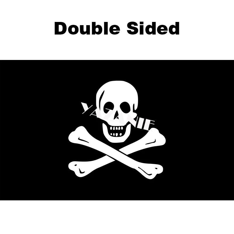 YAZANIE Any Size Custom Pirate Flag Halloween Jolly Roger Skull Flag Polyester Sabres Swords Flags And Banners Home Decoration - Цвет: Double Sided