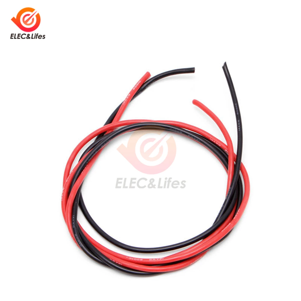 2 м 10/12/14/16 Калибр провод электрический 14AWG 16AWG мягкий силиконовый кабель