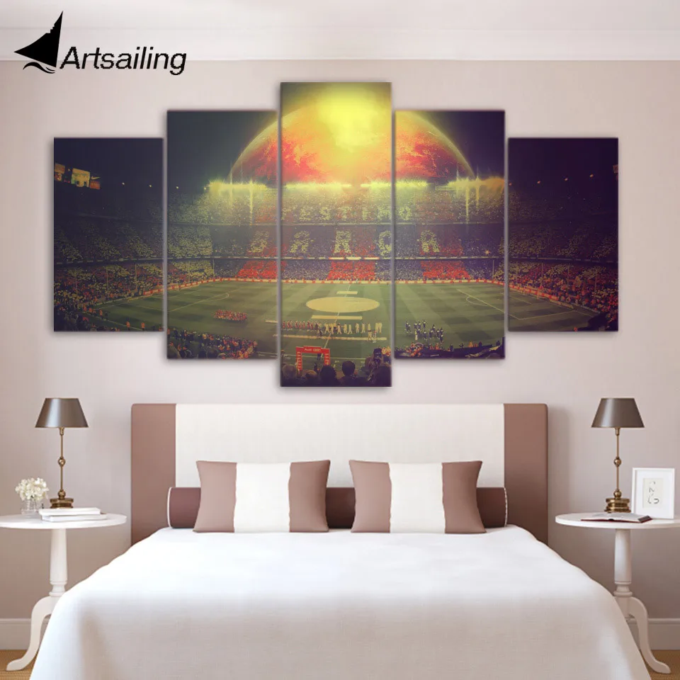 HD Printed World Cup soccer field Painting on canvas room decoration