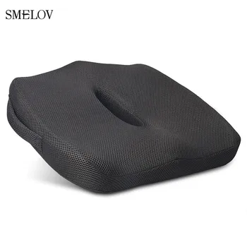 

Smelov Ergonomic Coccyx Orthopedic Chair Seat Cushion soft Memory Foam Office Home Car Seat Cushion for Pain Relief black