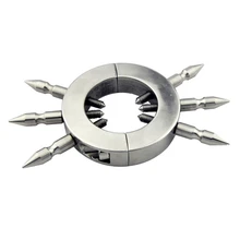 New Stainless Steel Spikes Ball Stretcher Penis Rings,Scrotum Testicle Lock,Cock Ring,Male Chastity Devices Sex Toys For Men Gay stainless steel cock scrotum bondage weight rings heavy type testicle stretcher pendant penis ring sex toys for men cock ring