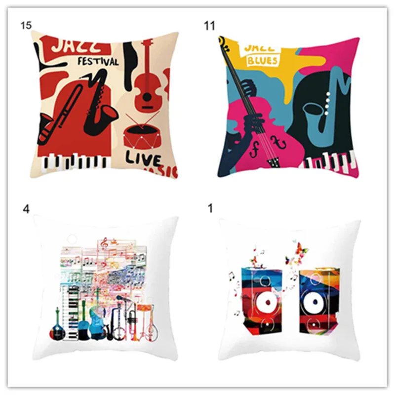 

Music Piano Violin Square Throw Pillow Case Cushion Cover Home Sofa Car Decor Comfortable Hot