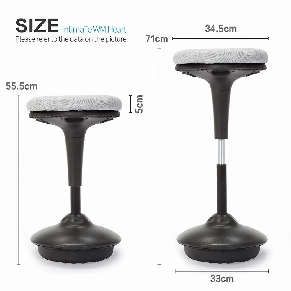 Perch Leaning Wooble Stool Adjustable Ergonomic Active Sit Stand Backless Swivel Desk Chair