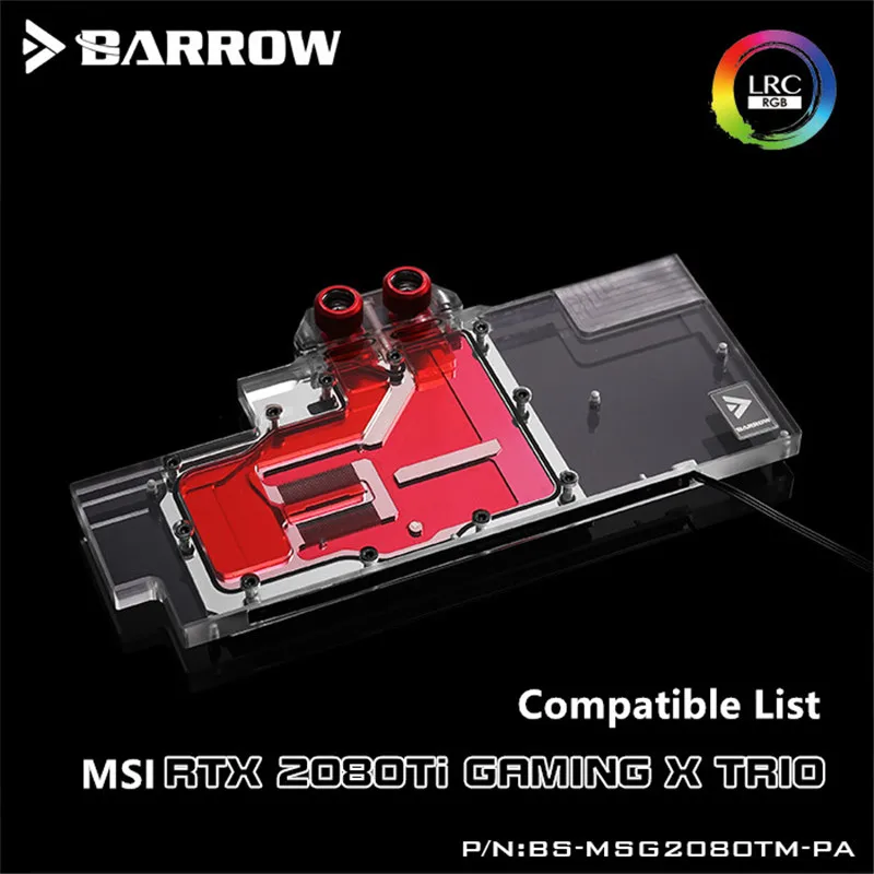 Барроу полное покрытие графическая карта GPU водный блок Aurora для MSI RTX2080Ti GAMING X TRIO