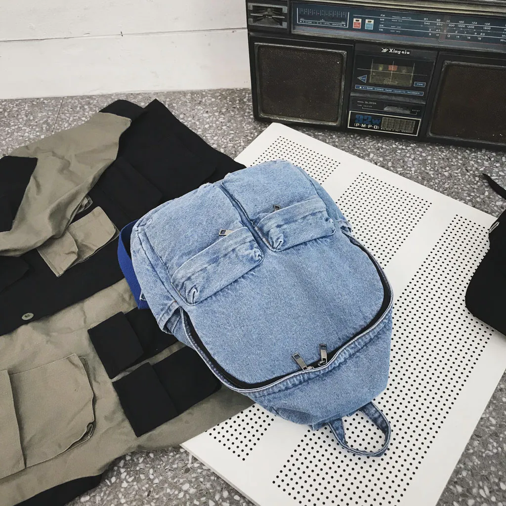 MAIOUMY женский винтажный джинсовый Ретро порт ветер Harajuku Студенческая дорожная сумка холст большой емкости школьный рюкзак 14 июня