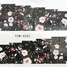 WUF 1 шт., леопард/черная роза/цветок, переводные наклейки для ногтей, красивые наклейки, украшения для ногтей