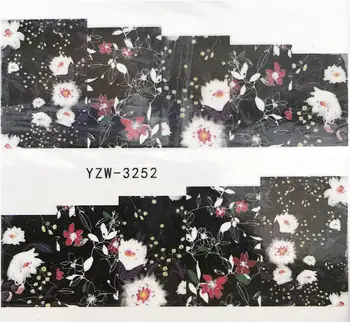 

WUF 1 PC Leopard / Black Rose / Flower Water Transfer Nail Art Sticker Beauty Decal Nails Art Decorations