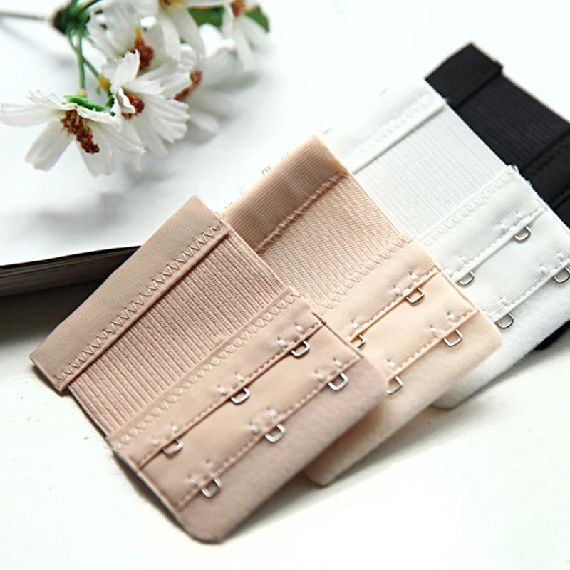 

3Pc Bra Extender Elastic 2 Row 3 Hooks Clip On Strap Soft Elasticity Bra Band Belts Extender intimate Underwear Accessories