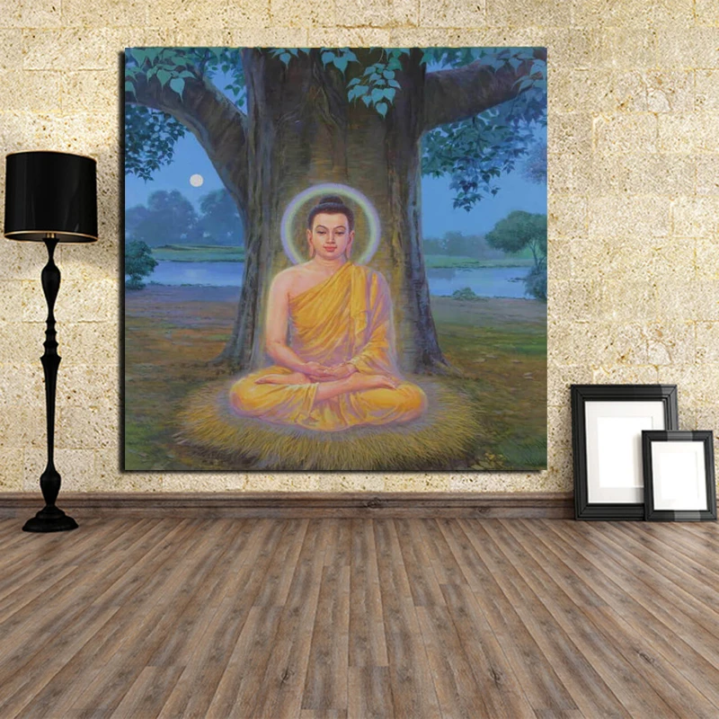 

Buddha Awakening Canvas Painting Print Living Room Home Decor Modern Wall Art Oil Painting Poster Pictures Framework Accessories