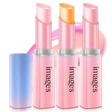 Изображения изменения Цвет круглый бальзам для губ с ремонта губ морщин, увлажняющий антивозрастной помады для макияжа Бальзам для губ, помада уход для женщин