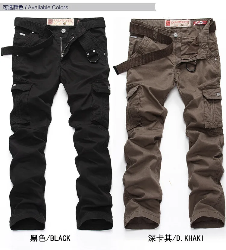 2017 New Mens Pants Pockets Full Length Autumn Army Military Tactical Pants Casual Trousers Cargo Pants Pantalon Hombre  (7)