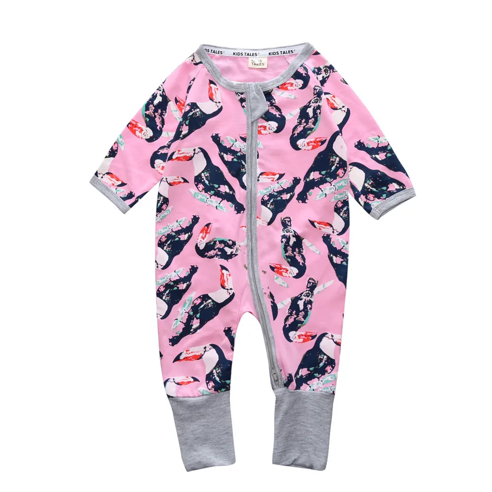 Спортивный костюм; одежда с длинными рукавами; Ползунки с цветочным рисунком; Одежда для новорожденных мальчиков и девочек; комбинезон для малышей; цельные пижамы; DLY126 - Цвет: as photo