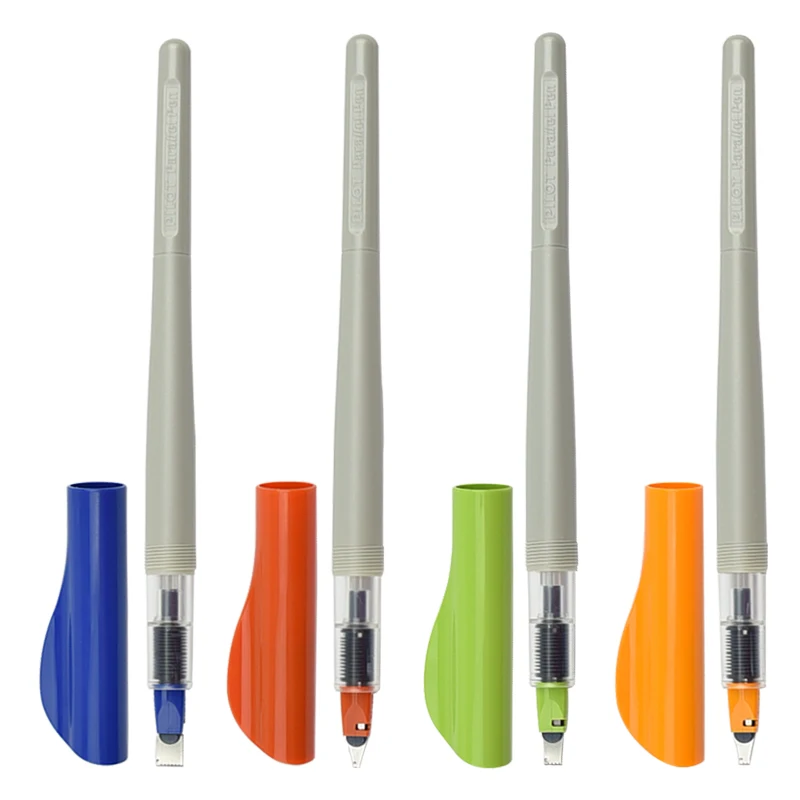 

Blue Red Green Orange Pilot Parallel Pen with 2pcs Ink Cartridges Set Duckbilled Nib Art Fountain Pen English Calligraphy Pens