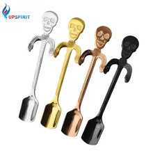 

Upspirit 304Stainless Steel Non-slip Skull Handle Cup Spoon For Kitchen Feeding Ice Cream Handing Cup Spoons Kitchen Flatware