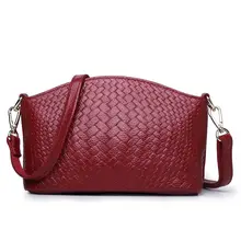 free shipping new fashion brand women’s shell single shoulder bag ladies crossbody bag 100% genuine leather cow leather knitting