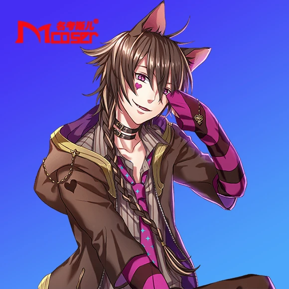 

Dream Kingdom and sleeping prince 100-Cheshire Cat 90CM Long Synthetic Wig With Pigtail Anime Custome Party Cosplay Full Wigs