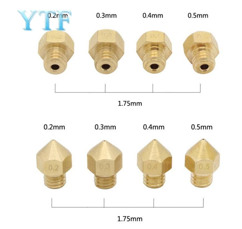 5 шт. Makerbot MK8 насадка impressora 3D принтер Экструдер Насадка для Prusa i3 экструдер 0,2/0,3/0,4/0,5/0,6 мм