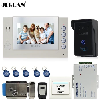 

JERUAN 7 inch video door phone intercom system video recording photo taking REID Access Waterproof COMS Camera +Electric Lock
