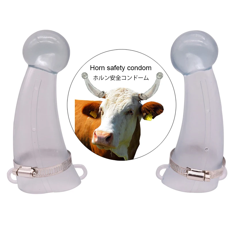 3 pairs 6 pcs Cattle Horn safety condom Cattle Top Protection Silicone Horn Protection Cover