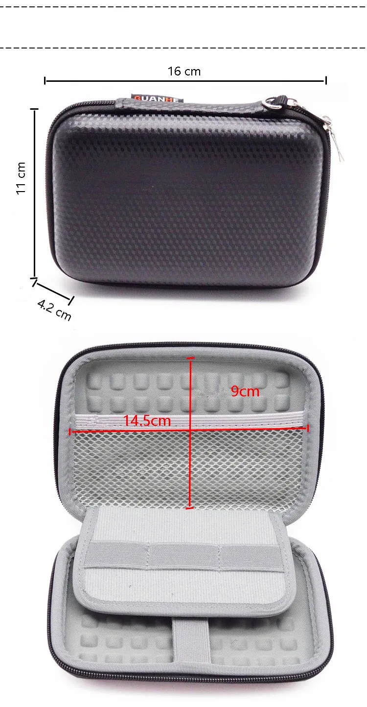 GUANHE футляр для внешнего жесткого диска сумка аксессуары Органайзер сумка для 2,5 дюймовых жестких дисков, Estern Digital, Toshiba, Seagate, power Bank