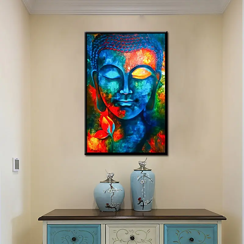 Modern Buddhism Posters and Prints Wall Art Canvas Painting Wall Decoration Lord Buddha Pictures For Living Room Wall Frameless