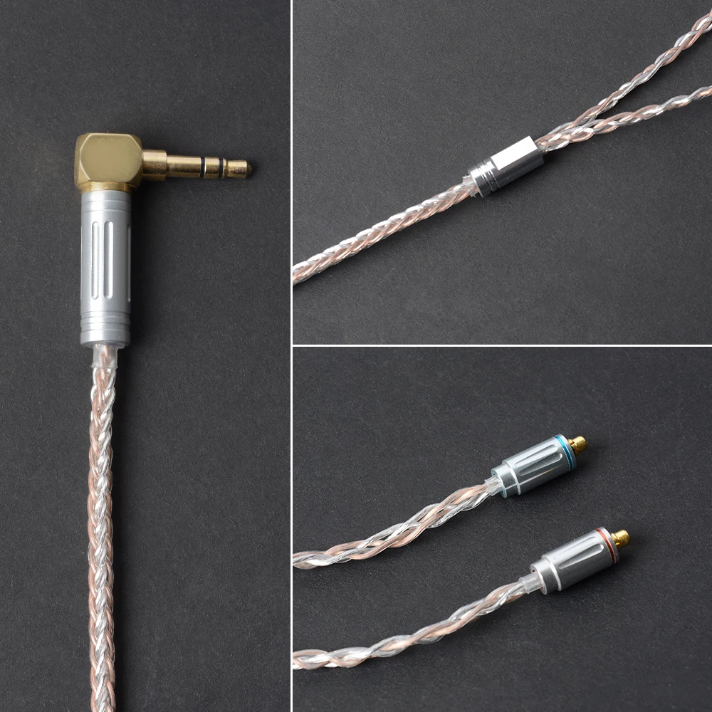 OKCSC 8 Core MMCX кабель 7N один кристалл покрытием серебро и медь обновление шнур линии для Shure SE846, SE535, SE315, SE215, UE900