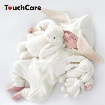 

Baby Bunny Ear Rompers Infant Rabbit Jumpsuit Outfit Cotton Boys Girls Hare Playsuits Hooded Clothes Bunny Pajamas Ruffle Romper