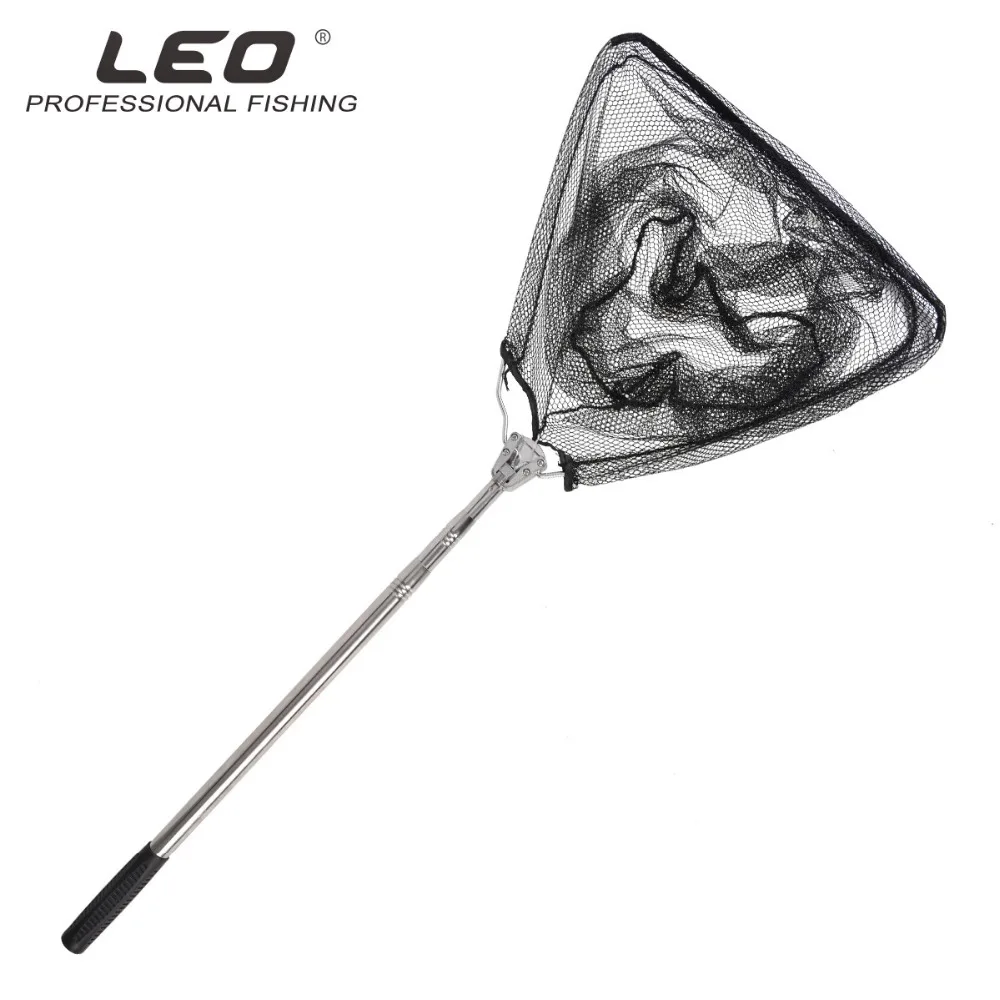 

LEO stainless steel triangle dip net 1.8 meters stretch folding dip net shrink fishing net fishing gear length free adjustment