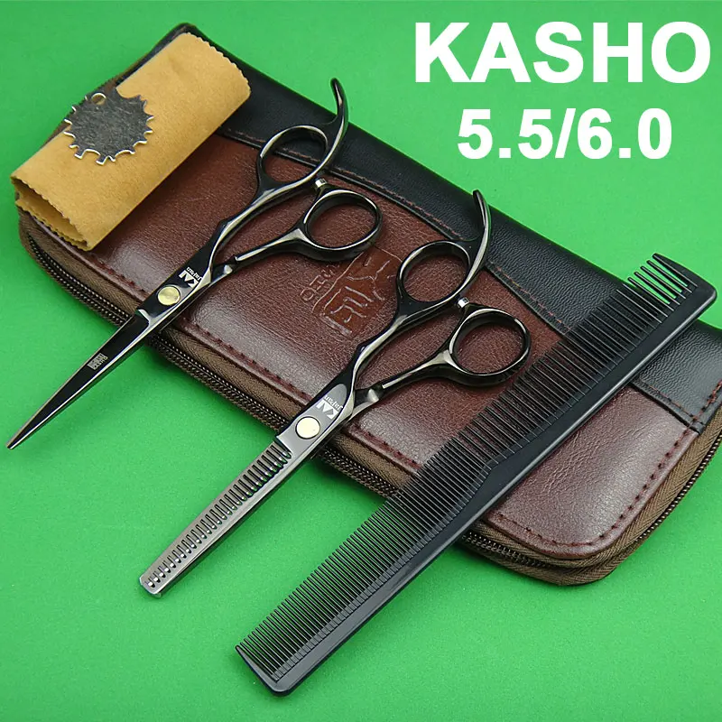 

High Quality Kasho Scissors Japan 440C Professional Hairdressing Scissors Hair Cutting Scissors Thinning Scissors Set for Barber