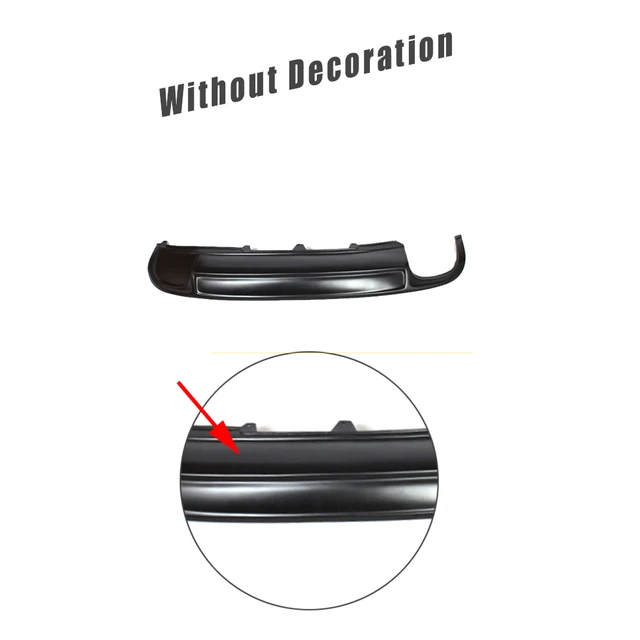 PU Car rear bumper lip spoiler diffuser With Exhaust for Audi A4 B8