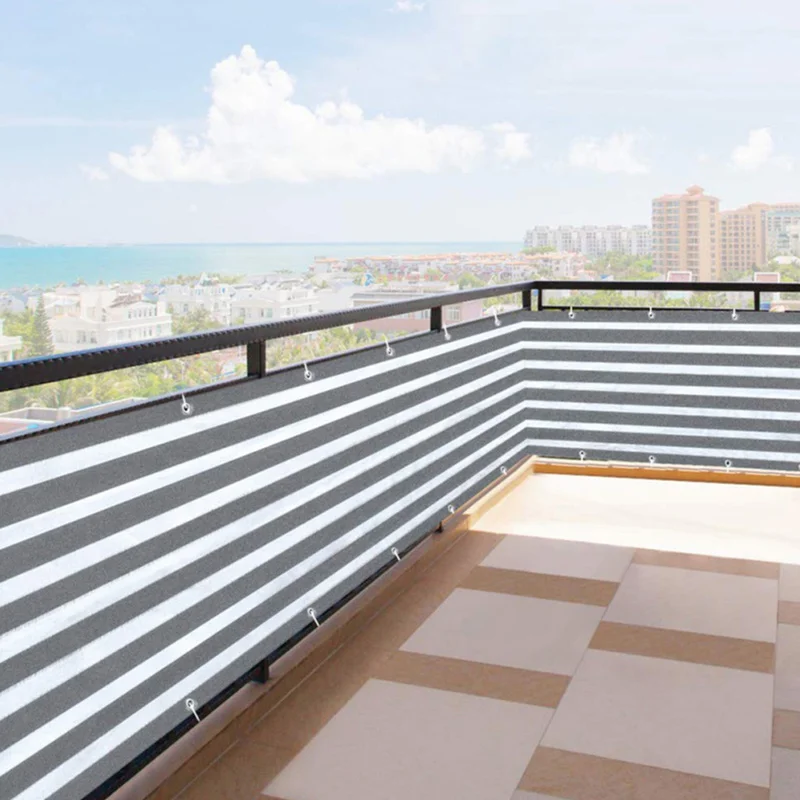 Home Balcony Privacy Screen with Grommets Fence Deck Shade Sail Yard Cover UV Sunblock Wind