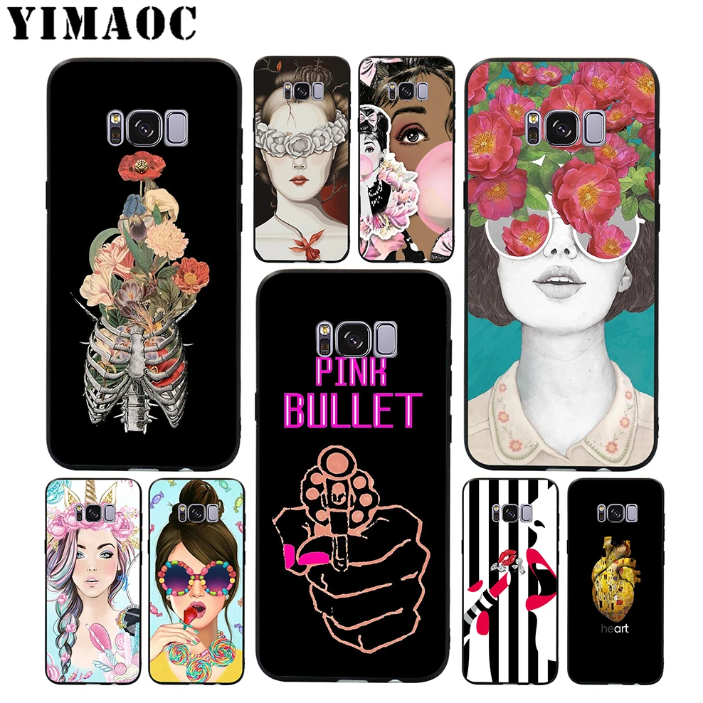 YIMAOC Girl Vogue Rose Makeup Soft Case for Samsung Galaxy S10 S10e S9 S8 A6 Plus S7 S6 Edge A7 A5 A3 J6 Note 9 8 |