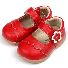 Девушки Кожаная Обувь Мода Дышащая Резиновая Подошва Красный Цветок Девочки Платья Обувь для Детей Девушки Кроссовки Chaussure Enfant