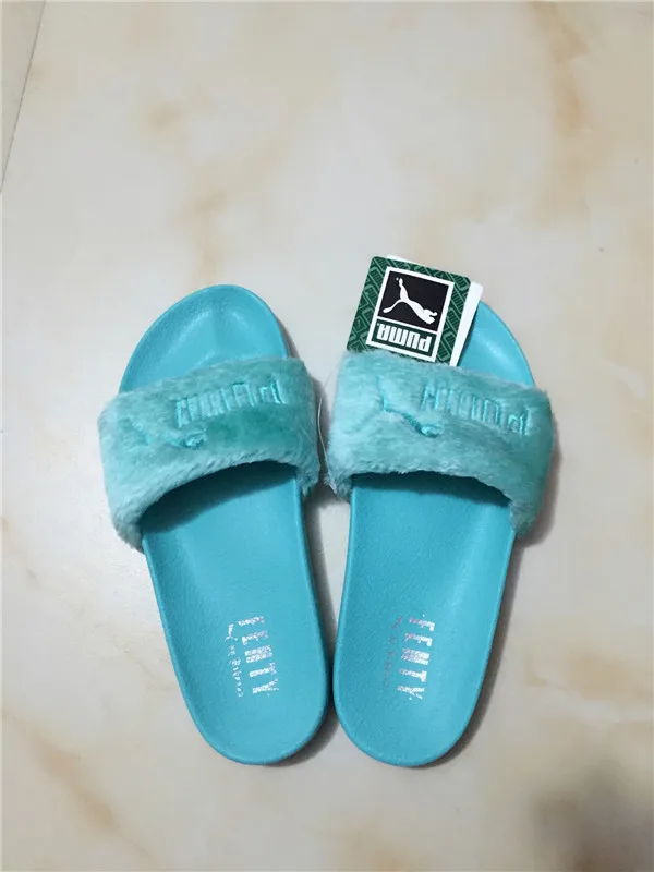 2018 Puma Rihanna Fenty co новый бренд puma плюшевые тапочки macarons фиолетовый женская обувь