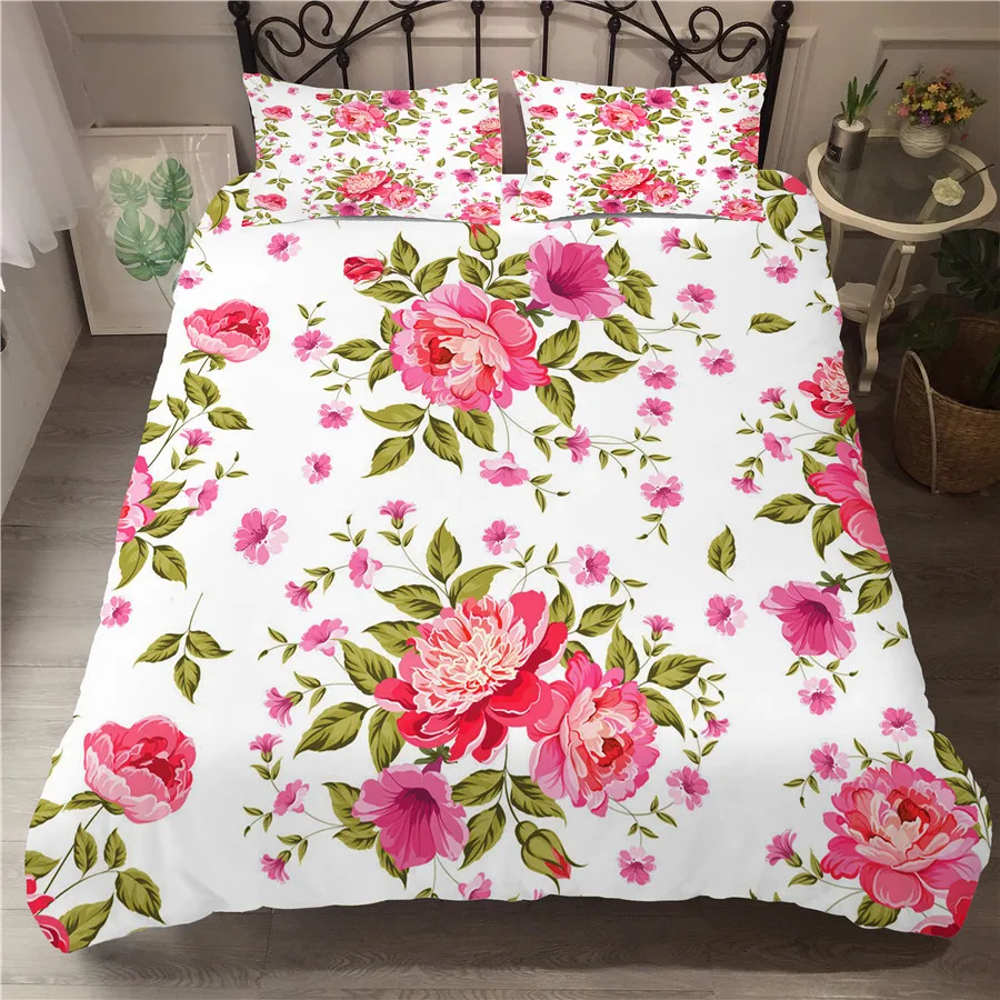 

A Bedding Set 3D Printed Duvet Cover Bed Set Flowers Plant Home Textiles for Adults Bedclothes with Pillowcase #XH07