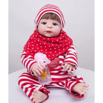 

55cm Full Silicone Reborn Baby Doll Toy Like Real 22inch Newborn Princess Toddler Babies Alive Doll Girl Bonecas Birthday Gift