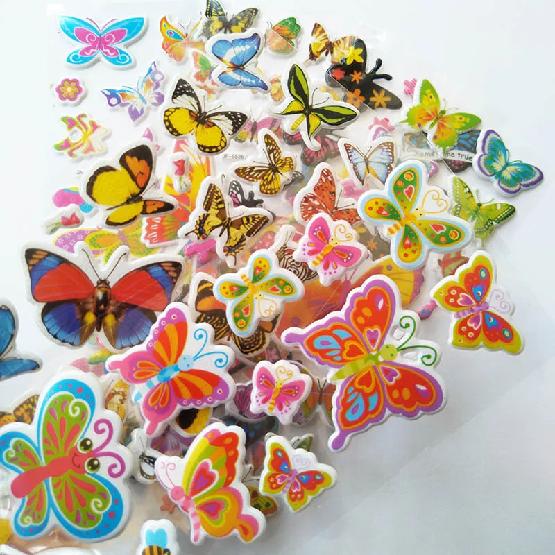 6 листов, пенопластовая наклейка с бабочкой, s Gomette Enfant, ПВХ наклейка, Abesivi Bambini, подарок для детей, наклейка s 3D Pegatinas, упаковка стикеров