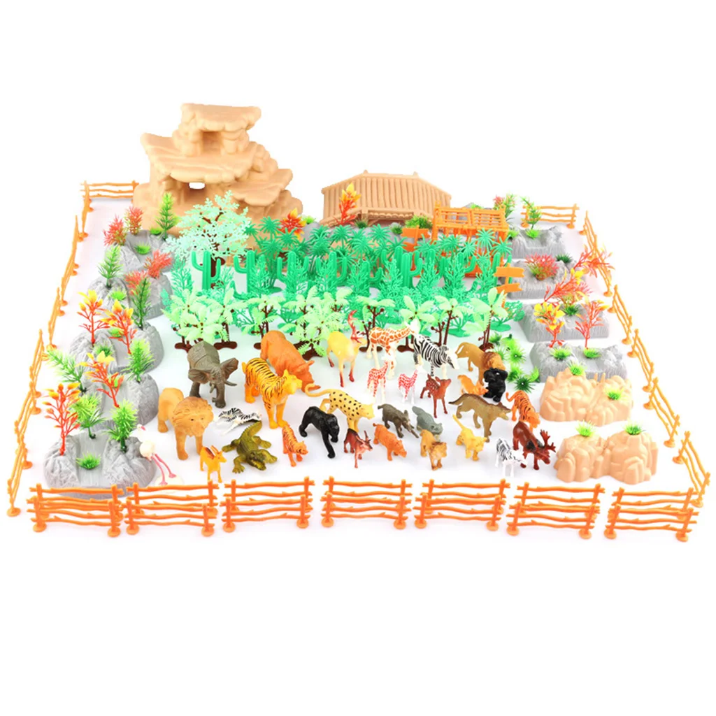 200x Ассорти окрашенные фермы животных детские игрушки модели песка настольные аксессуары